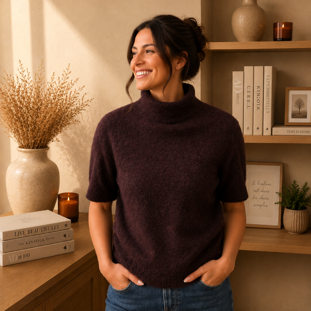PRAGUE Prune - Pull manches courtes -40%
