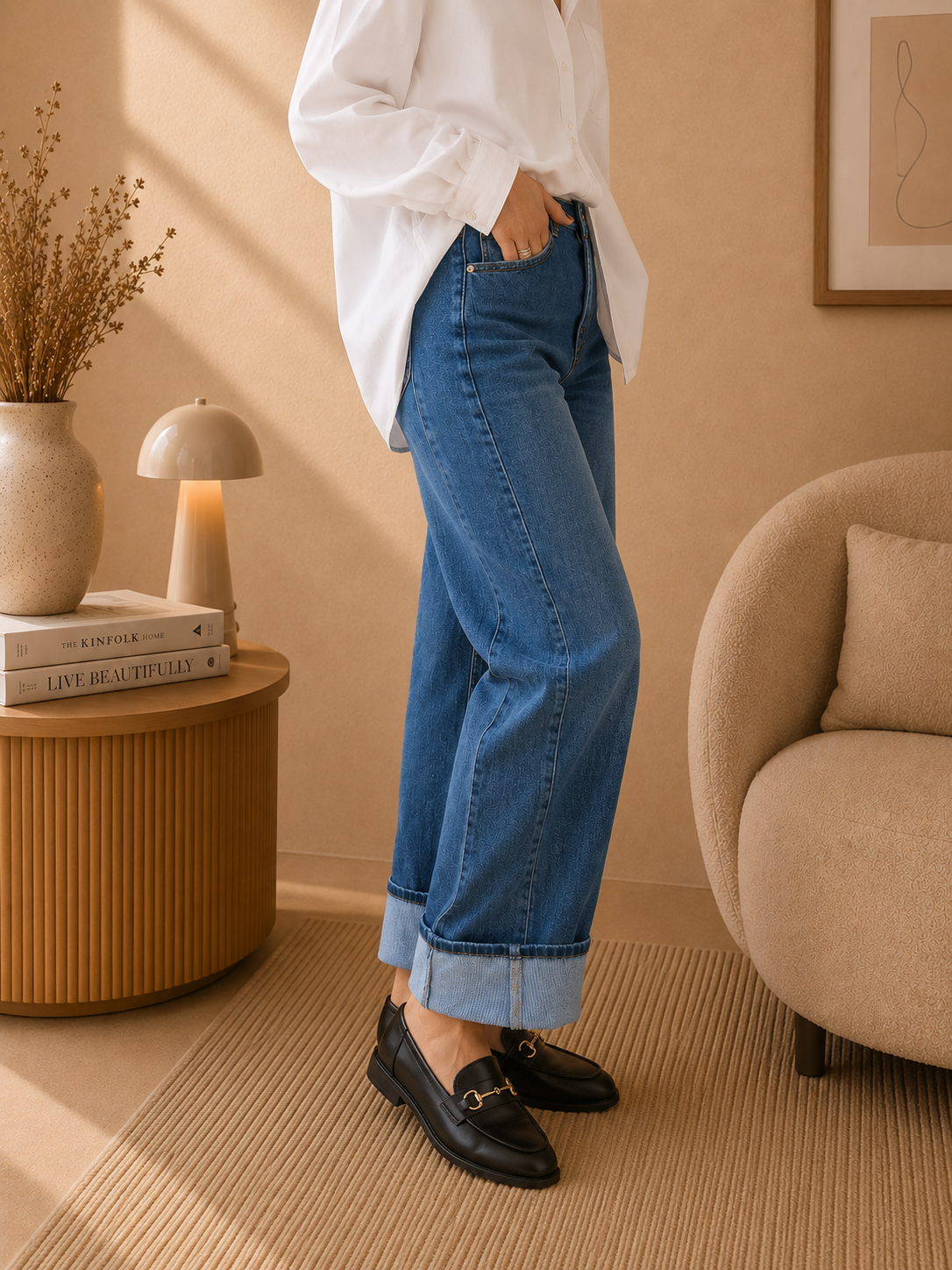 DENVER - Coupe droite, effet vintage et revers tendance