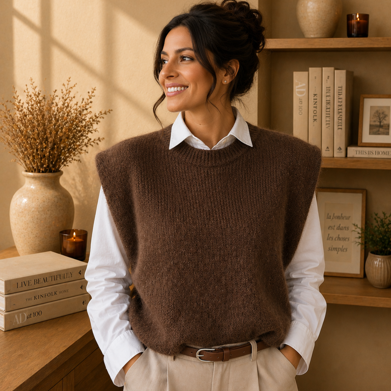 OSLO Chocolat - Pull sans manches Mohair