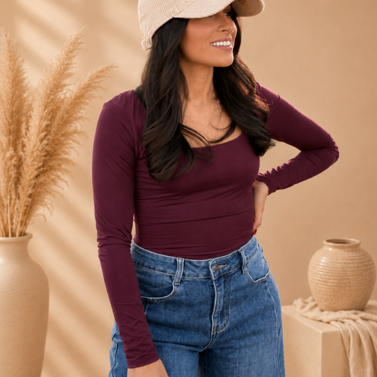 CAPRI Prune - Body manches longues